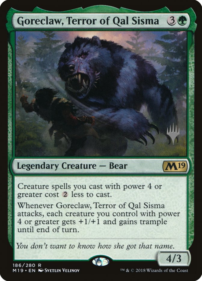 Goreclaw, Terror of Qal Sisma (Promo Pack) [Core Set 2019 Promos] | GrognardGamesBatavia