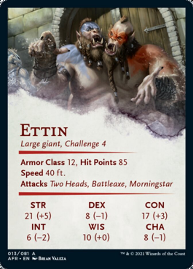 Ettin Art Card (Gold-Stamped Signature) [Dungeons & Dragons: Adventures in the Forgotten Realms Art Series] | GrognardGamesBatavia