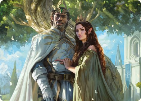 Aragorn and Arwen, Wed Art Card [The Lord of the Rings: Tales of Middle-earth Art Series] | GrognardGamesBatavia