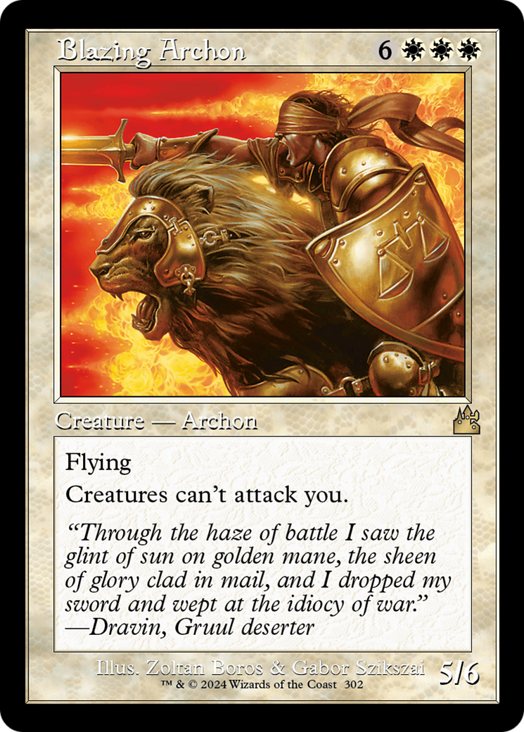 Blazing Archon (Retro Frame) [Ravnica Remastered] | GrognardGamesBatavia