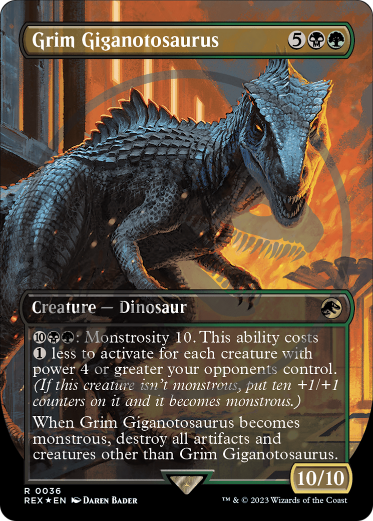 Grim Giganotosaurus Emblem (Borderless) [Jurassic World Collection Tokens] | GrognardGamesBatavia