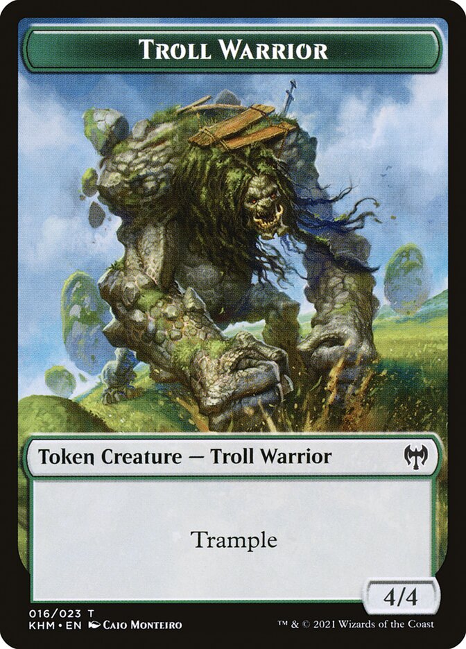 Elf Warrior // Troll Warrior Double-Sided Token [Kaldheim Tokens] | GrognardGamesBatavia