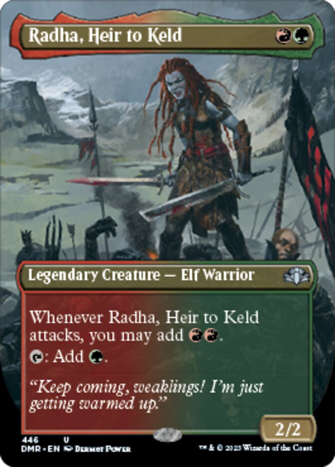 Radha, Heir to Keld (Borderless Alternate Art) [Dominaria Remastered] | GrognardGamesBatavia