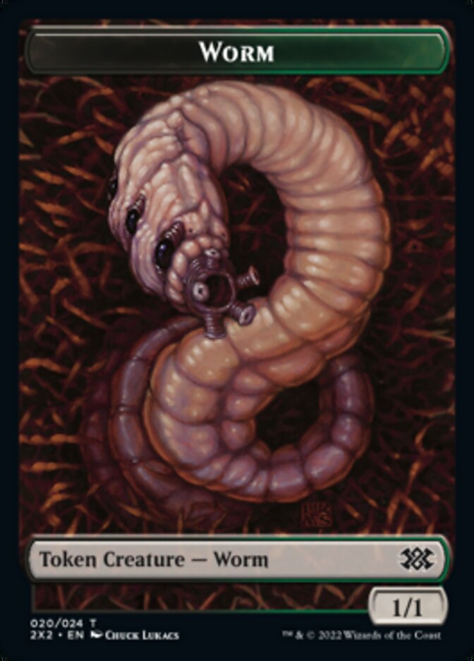 Worm // Vampire Double-Sided Token [Double Masters 2022 Tokens] | GrognardGamesBatavia