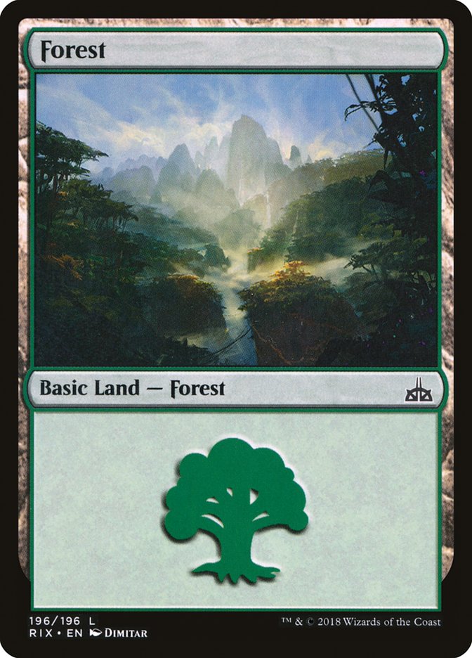 Forest (196) [Rivals of Ixalan] | GrognardGamesBatavia