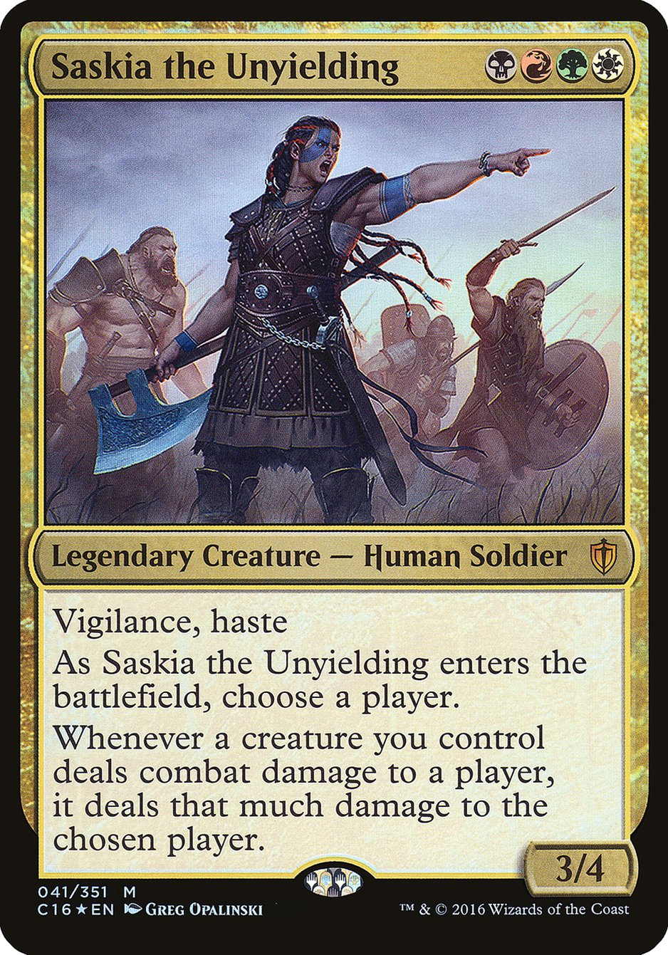 Saskia the Unyielding (Oversized) [Commander 2016 Oversized] | GrognardGamesBatavia