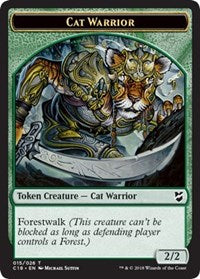 Cat Warrior // Elemental Double-Sided Token [Commander 2018 Tokens] | GrognardGamesBatavia