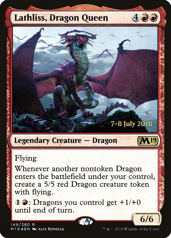 Lathliss, Dragon Queen [Core Set 2019 Prerelease Promos] | GrognardGamesBatavia