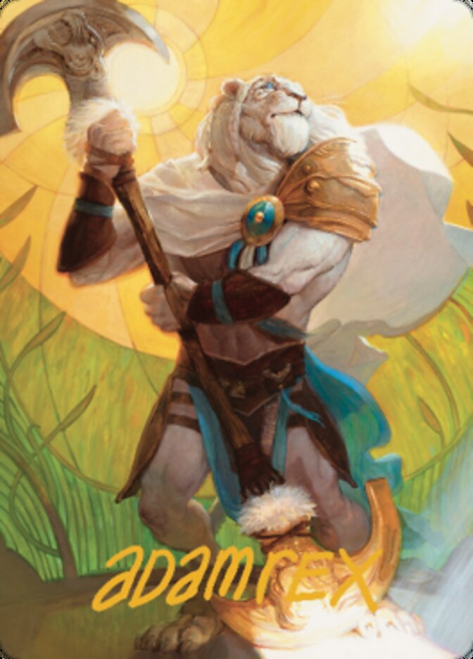 Ajani, Sleeper Agent Art Card (Gold-Stamped Signature) [Dominaria United Art Series] | GrognardGamesBatavia