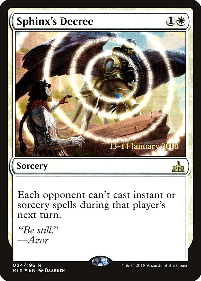 Sphinx's Decree [Rivals of Ixalan Prerelease Promos] | GrognardGamesBatavia