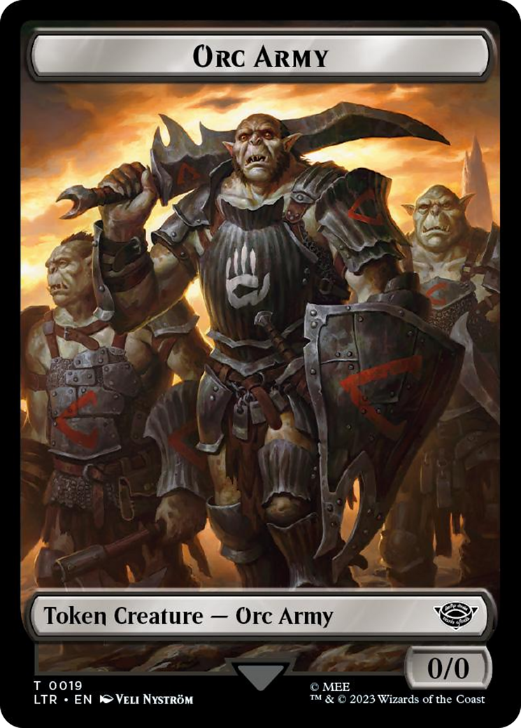 Orc Army (0019) // Food (0022) Double-Sided Token (Surge Foil) [The Lord of the Rings: Tales of Middle-Earth Tokens] | GrognardGamesBatavia