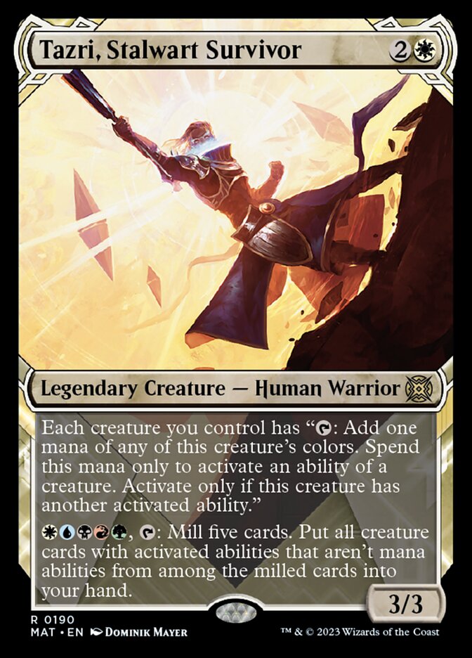 Tazri, Stalwart Survivor (Showcase Halo Foil) [March of the Machine: The Aftermath] | GrognardGamesBatavia