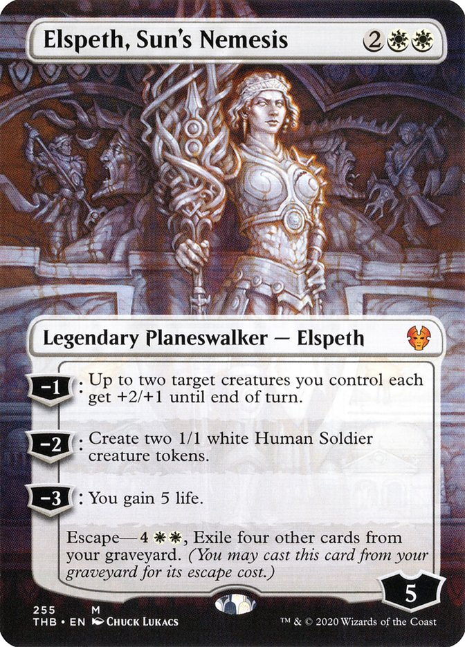 Elspeth, Sun's Nemesis (Borderless) [Theros Beyond Death] | GrognardGamesBatavia