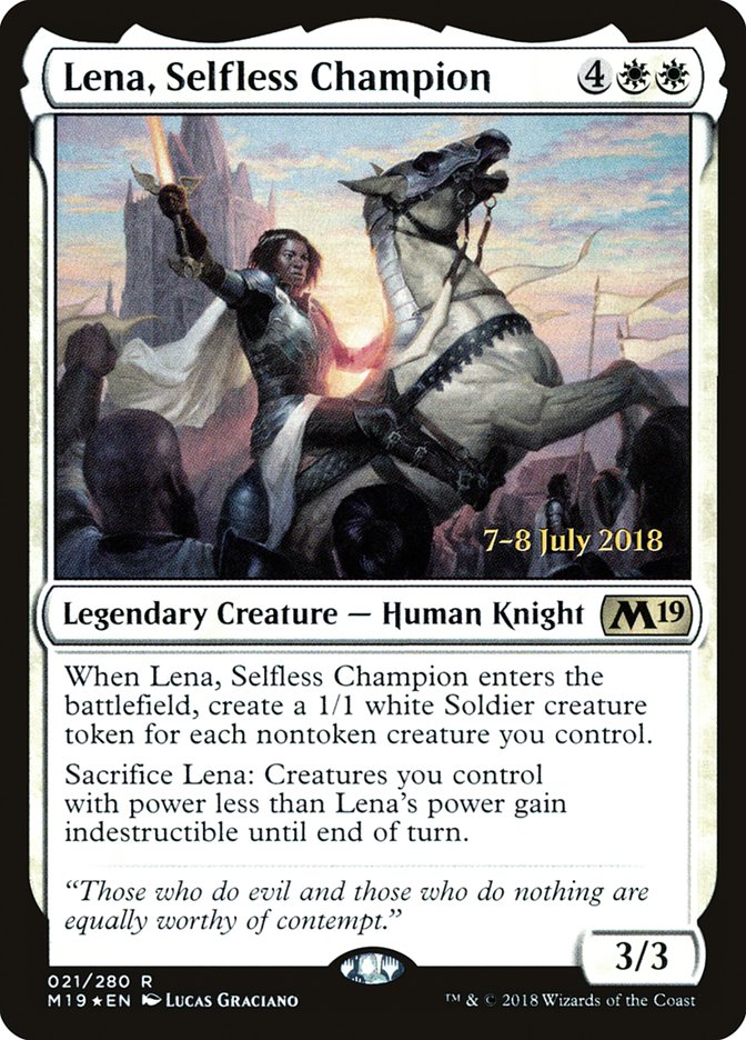 Lena, Selfless Champion [Core Set 2019 Prerelease Promos] | GrognardGamesBatavia