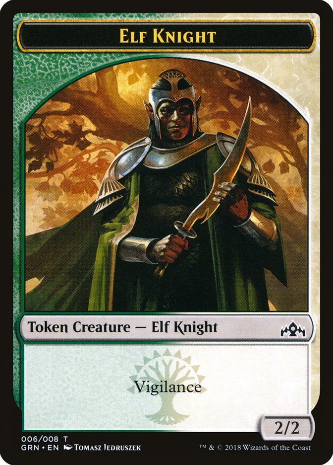 Elf Knight Token [Guilds of Ravnica Tokens] | GrognardGamesBatavia