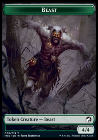 Beast Token [Innistrad: Midnight Hunt Tokens] | GrognardGamesBatavia