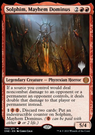 Solphim, Mayhem Dominus (Promo Pack) [Phyrexia: All Will Be One Promos] | GrognardGamesBatavia