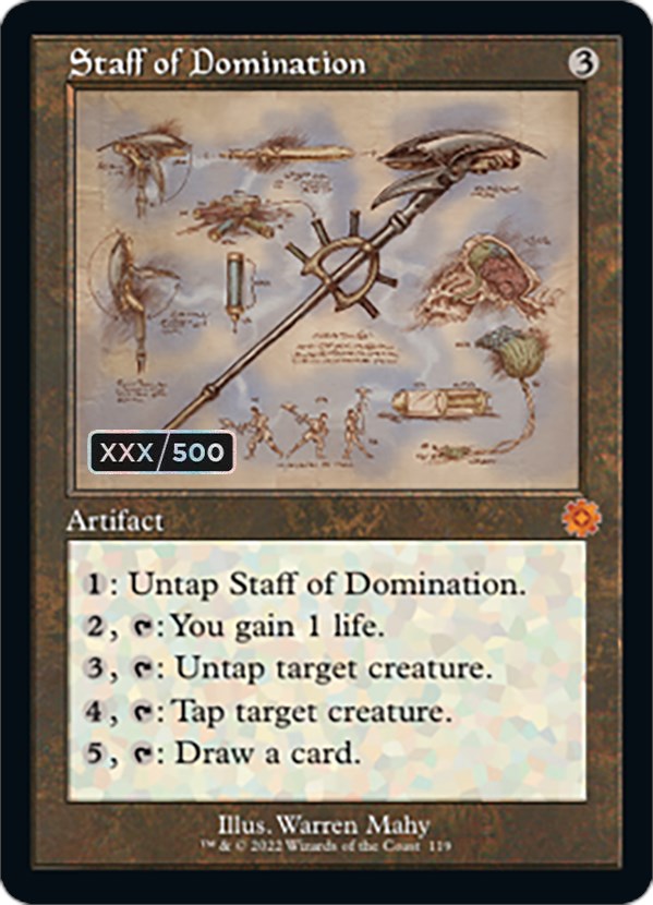 Staff of Domination (Retro Schematic) (Serial Numbered) [The Brothers' War Retro Artifacts] | GrognardGamesBatavia