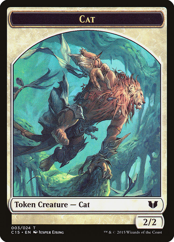 Spirit (023) // Cat Double-Sided Token [Commander 2015 Tokens] | GrognardGamesBatavia