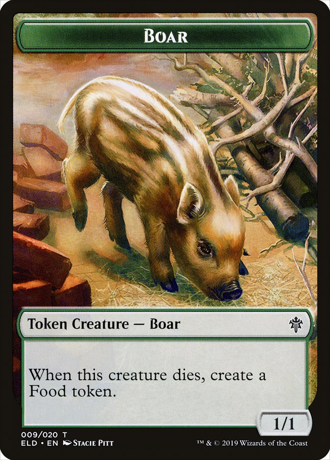 Boar Token [Throne of Eldraine Tokens] | GrognardGamesBatavia