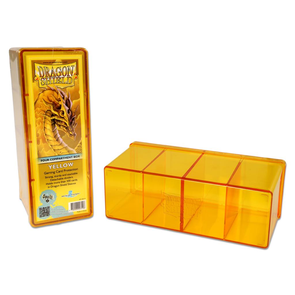 Dragon Shield Four Compartment Storage box yellow | GrognardGamesBatavia