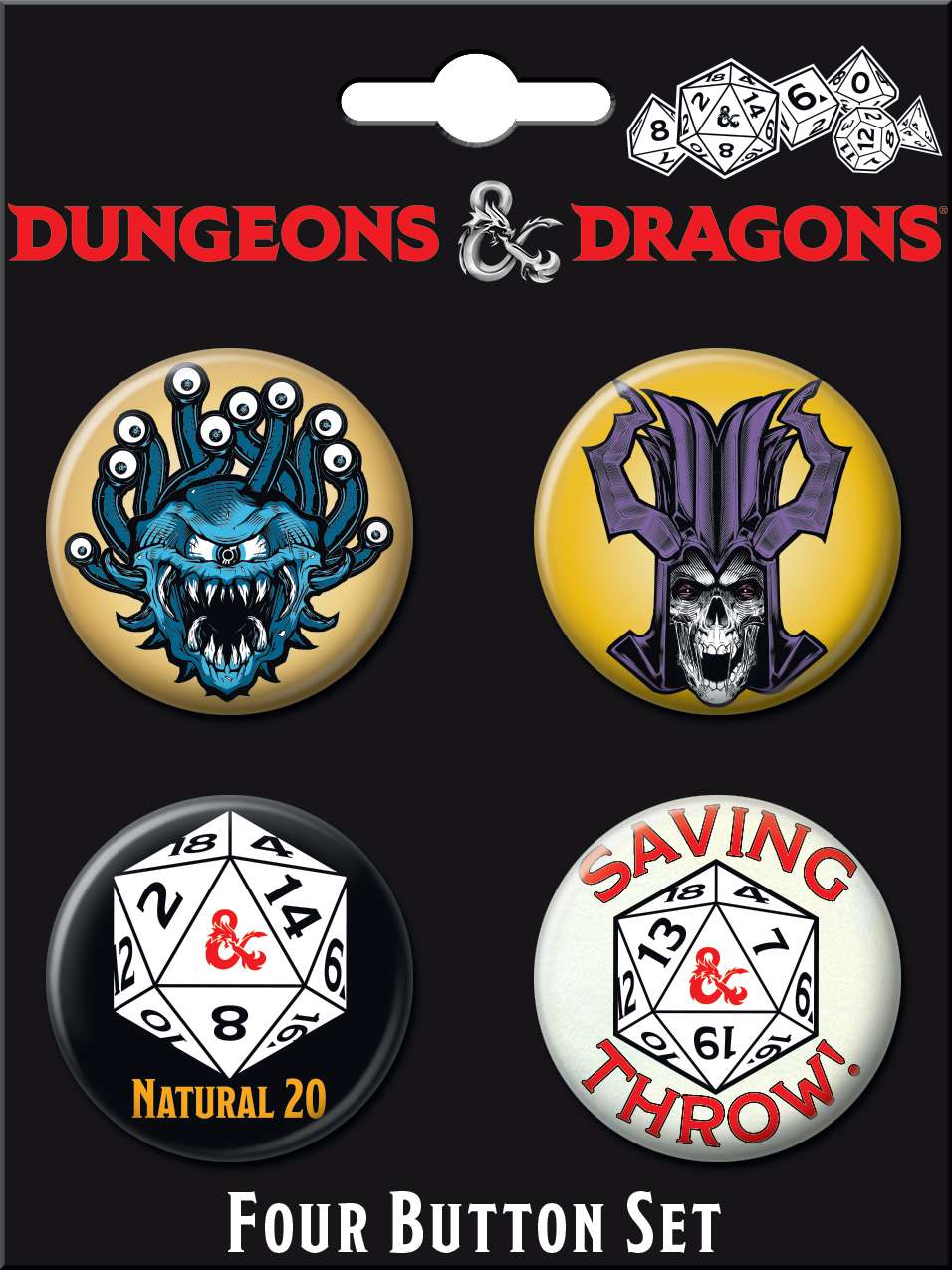 Dungeons and Dragons 4 Button Set | GrognardGamesBatavia