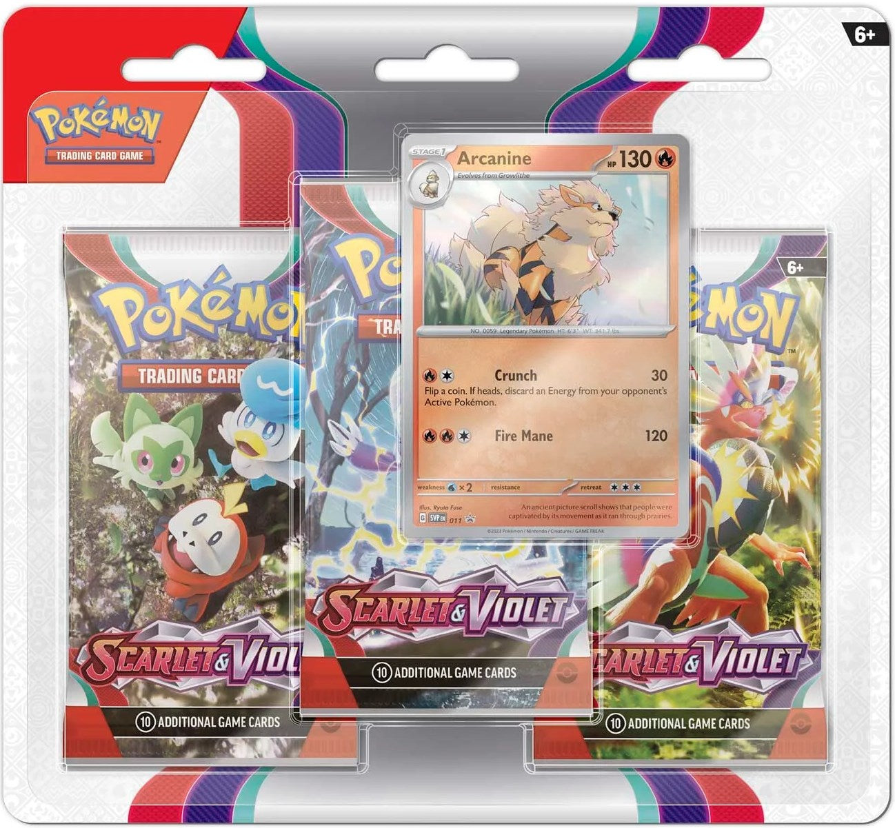 Scarlet & Violet - 3 Pack Blister (Arcanine) | GrognardGamesBatavia