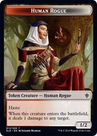 Human Rogue // Food (15) Double-Sided Token [Throne of Eldraine Tokens] | GrognardGamesBatavia