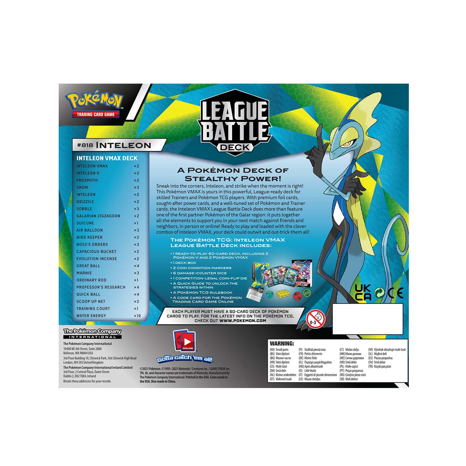 Sword & Shield: Battle Styles - League Battle Deck (Inteleon VMAX) | GrognardGamesBatavia