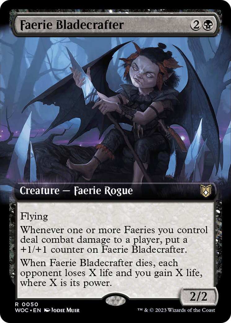 Faerie Bladecrafter (Extended Art) [Wilds of Eldraine Commander] | GrognardGamesBatavia