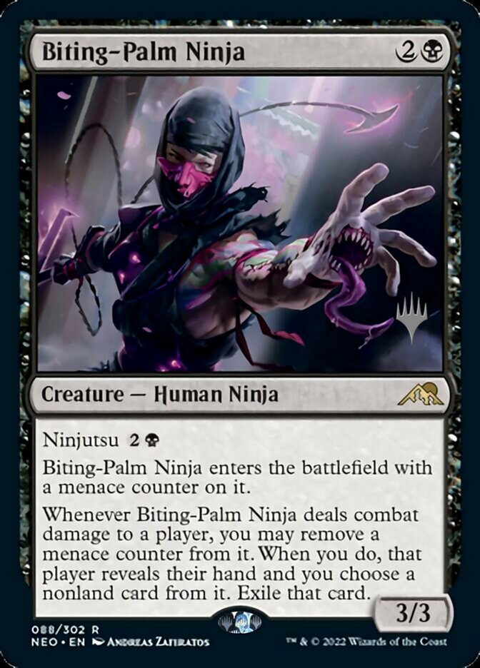 Biting-Palm Ninja (Promo Pack) [Kamigawa: Neon Dynasty Promos] | GrognardGamesBatavia