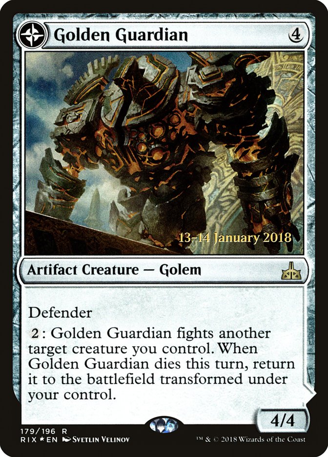 Golden Guardian // Gold-Forge Garrison [Rivals of Ixalan Prerelease Promos] | GrognardGamesBatavia