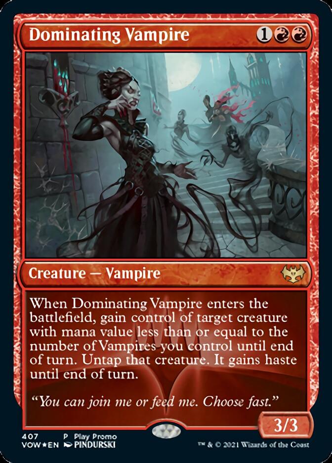 Dominating Vampire (Play Promo) [Innistrad: Crimson Vow Promos] | GrognardGamesBatavia