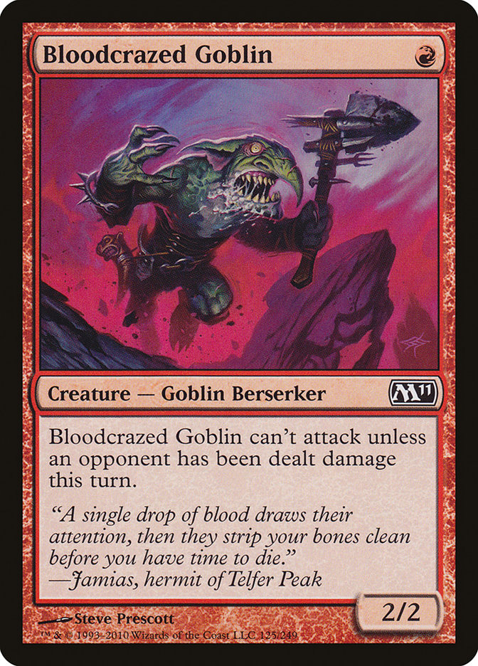Bloodcrazed Goblin [Magic 2011] | GrognardGamesBatavia