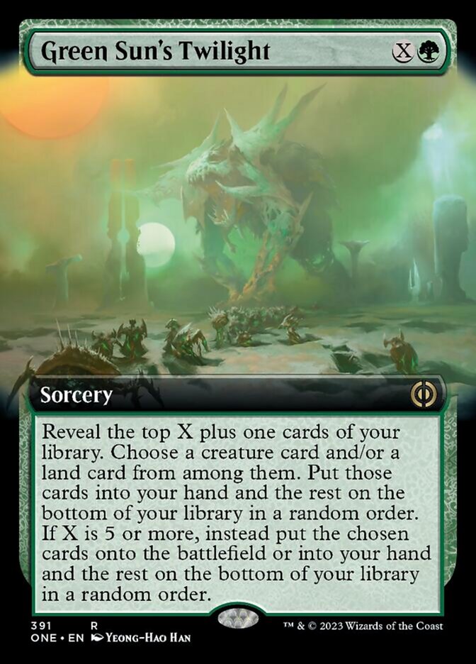 Green Sun's Twilight (Extended Art) [Phyrexia: All Will Be One] | GrognardGamesBatavia