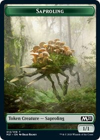 Saproling // Zombie Double-Sided Token [Core Set 2021 Tokens] | GrognardGamesBatavia