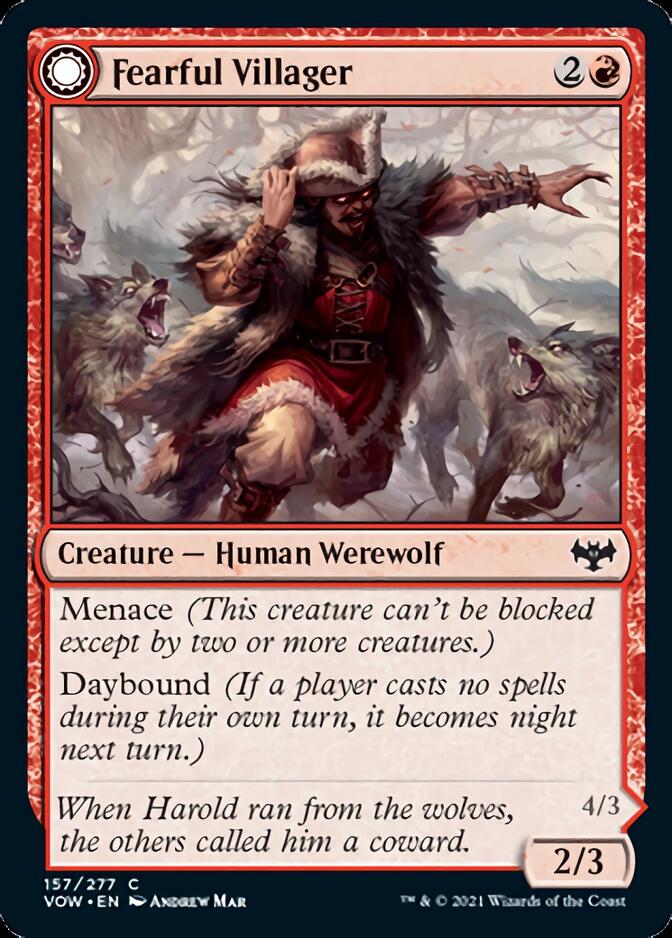 Fearful Villager // Fearsome Werewolf [Innistrad: Crimson Vow] | GrognardGamesBatavia