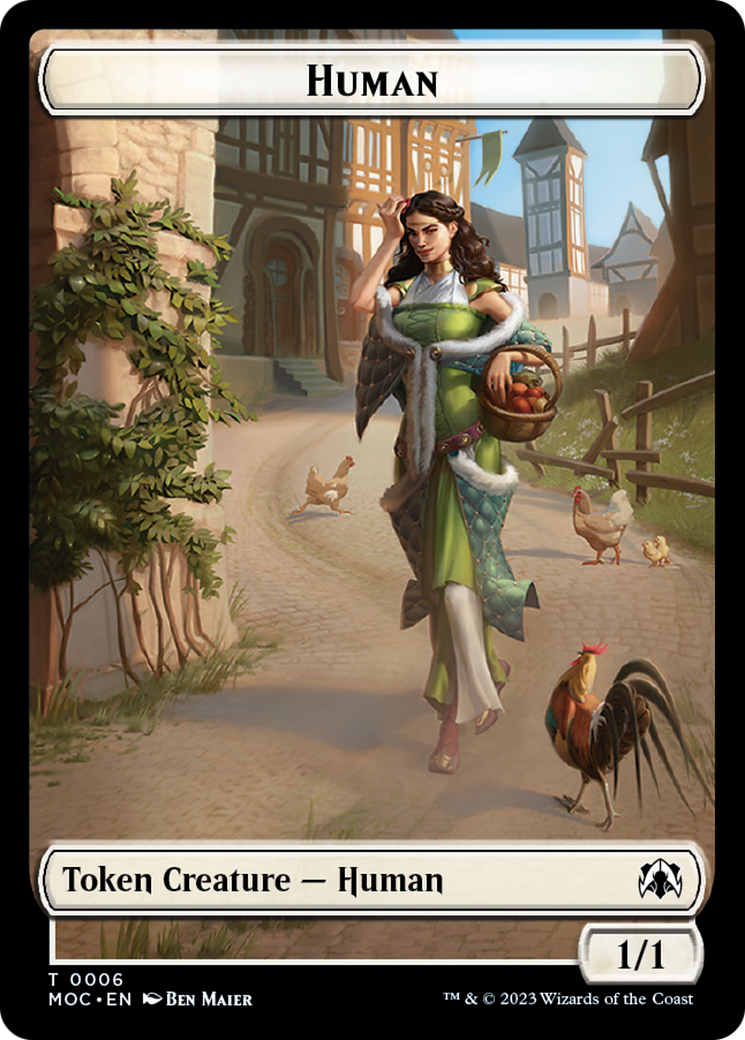 Zombie Knight // Human (6) Double-Sided Token [March of the Machine Commander Tokens] | GrognardGamesBatavia