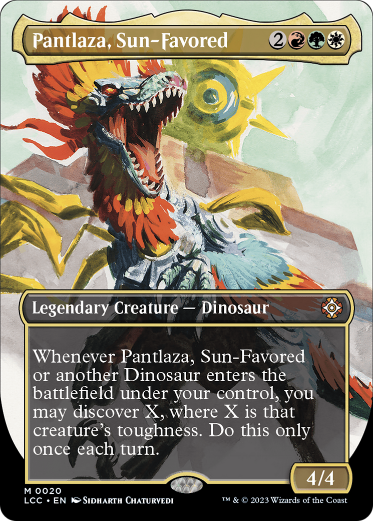 Pantlaza, Sun-Favored (Borderless) [The Lost Caverns of Ixalan Commander] | GrognardGamesBatavia