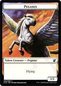 Pegasus // Human Double-Sided Token [Commander 2019 Tokens] | GrognardGamesBatavia