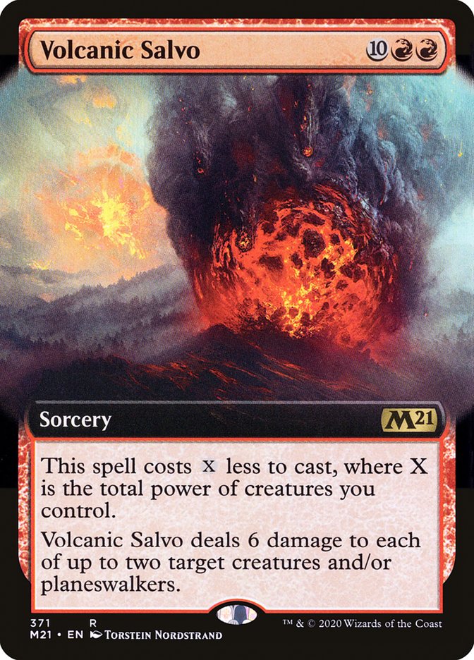 Volcanic Salvo (Extended Art) [Core Set 2021] | GrognardGamesBatavia