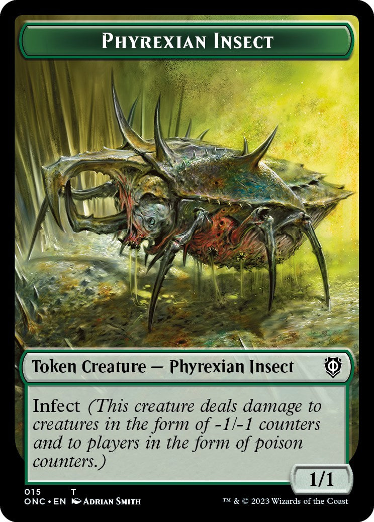 Phyrexian Mite // Phyrexian Insect Double-Sided Token [Phyrexia: All Will Be One Commander Tokens] | GrognardGamesBatavia