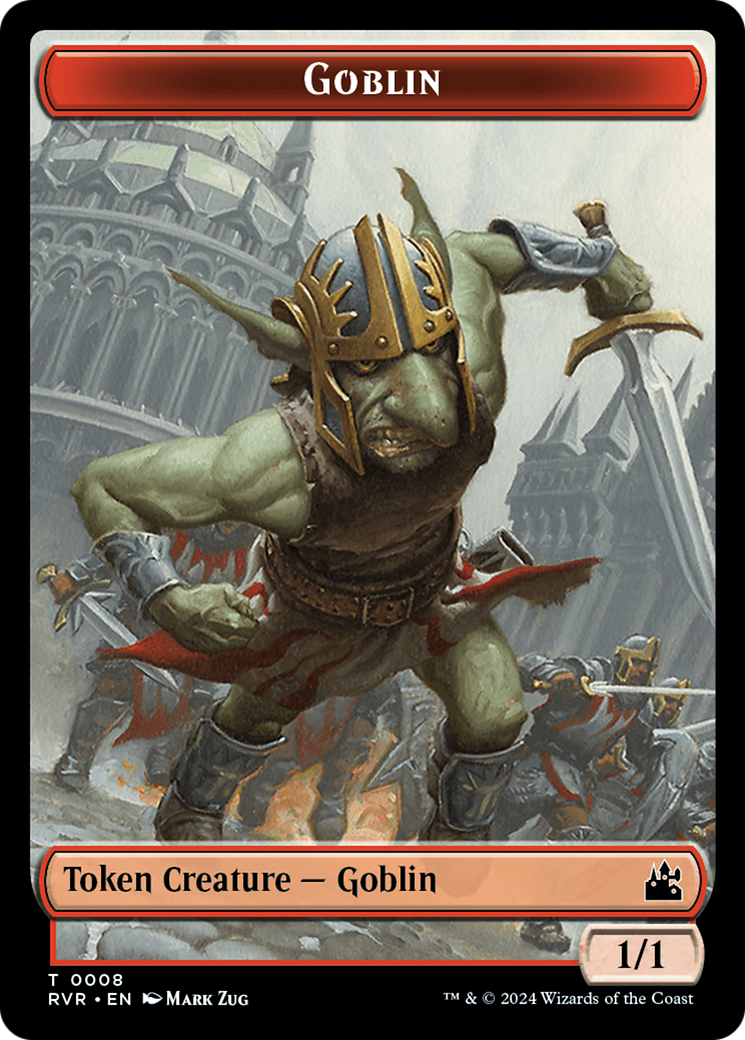 Goblin (0008) // Beast Double-Sided Token [Ravnica Remastered Tokens] | GrognardGamesBatavia