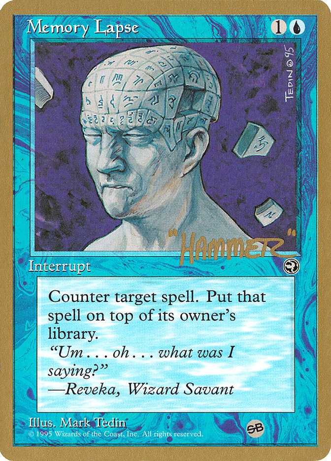 Memory Lapse (Runes) (Shawn "Hammer" Regnier) (SB) [Pro Tour Collector Set] | GrognardGamesBatavia