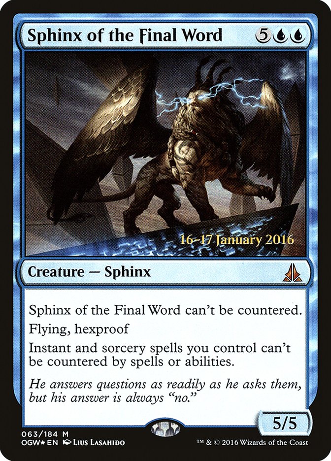 Sphinx of the Final Word [Oath of the Gatewatch Prerelease Promos] | GrognardGamesBatavia