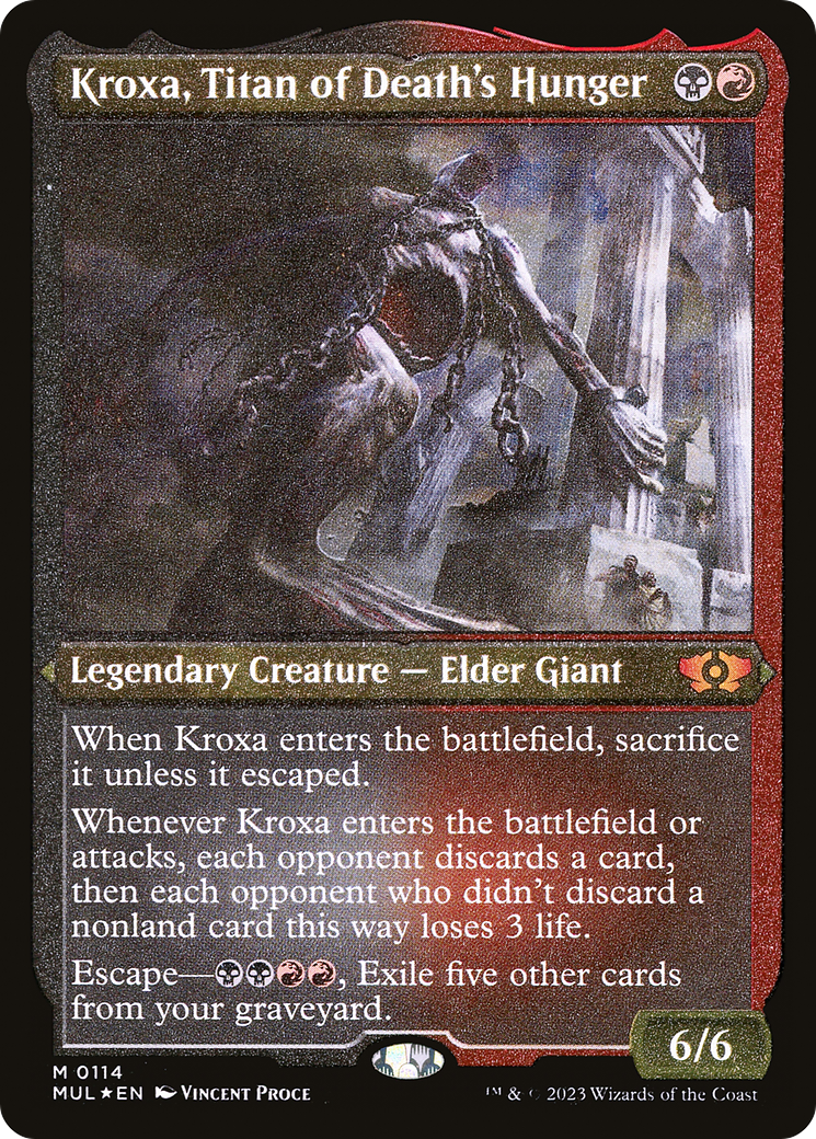 Kroxa, Titan of Death's Hunger (Foil Etched) [Multiverse Legends] | GrognardGamesBatavia