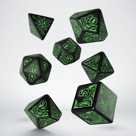 Call of Cthulhu 7th Edition Dice Set - Black and Green | GrognardGamesBatavia