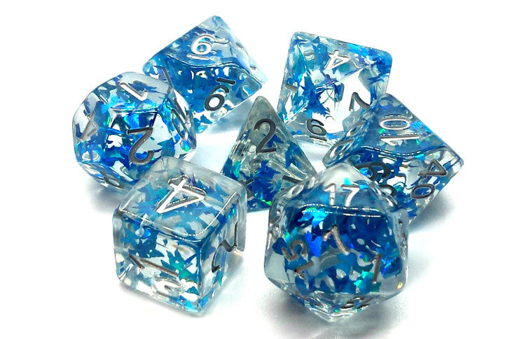 Infused Dice - Blue Butterfly w/Silver | GrognardGamesBatavia