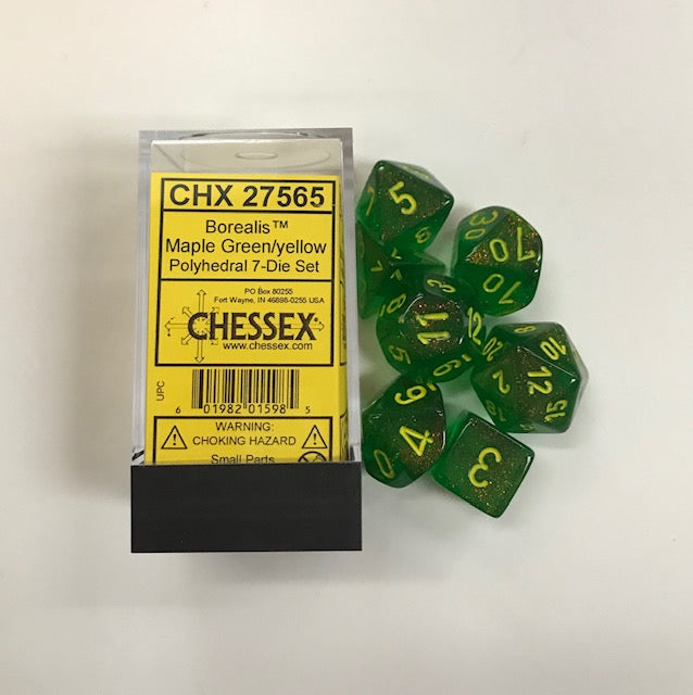 CHX27565 Borealis Maple Green/Yellow - 7 Die Set | GrognardGamesBatavia