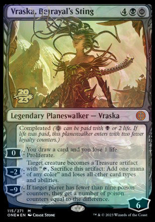 Vraska, Betrayal's Sting [Phyrexia: All Will Be One Prerelease Promos] | GrognardGamesBatavia